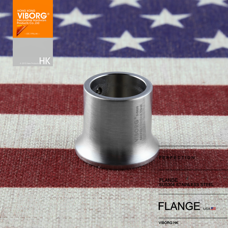 (1 Pair)VIBORG Solid 304 Stainless Steel 19mm Shower Curtain Rod Rail Pole Holder Flange Closet Wardrobe Tube Sockets Brackets