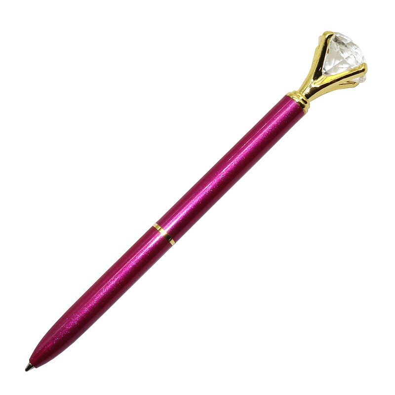 1 pièces stylo à bille rubis Rose diamant étudiant affaires bureau écriture stylo 0.7mm bleu/noir recharge: Black / plum