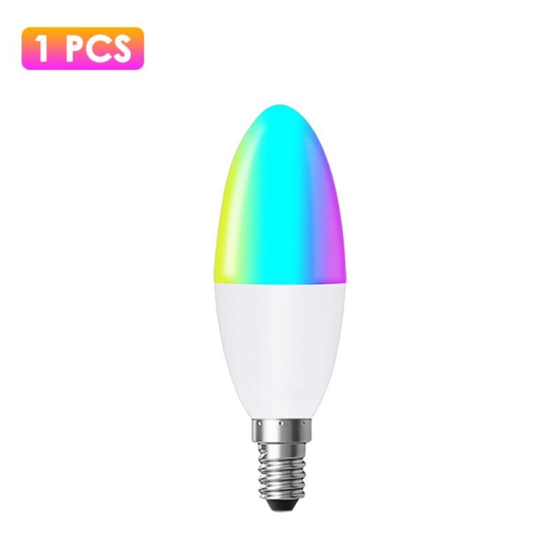E14 tuya zigbee 3,0 smart candle bulb rgbcw 5w led light bulb smart home control works with alexa google home alice: 1 pc