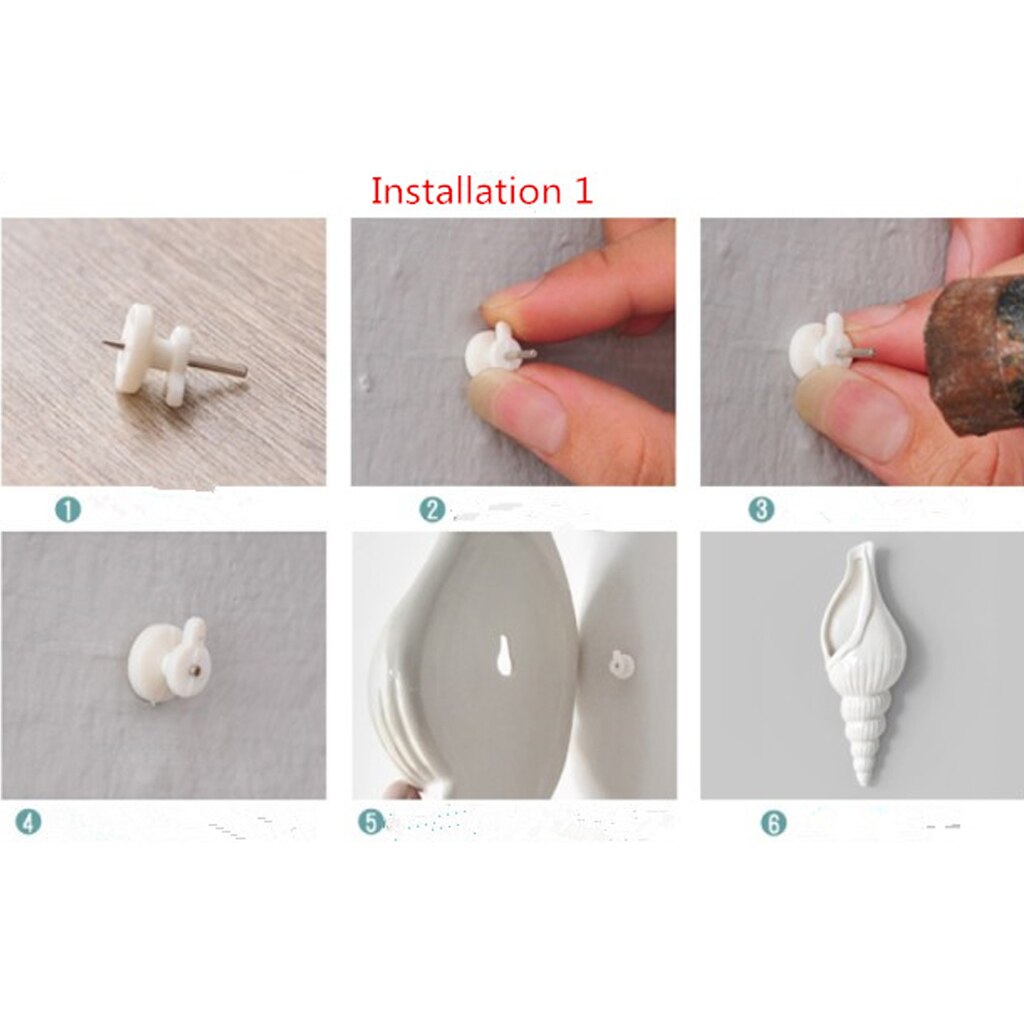 Modern White Ceramic Sea Shell Conch Flower Vase Wall Hanging Home Decor