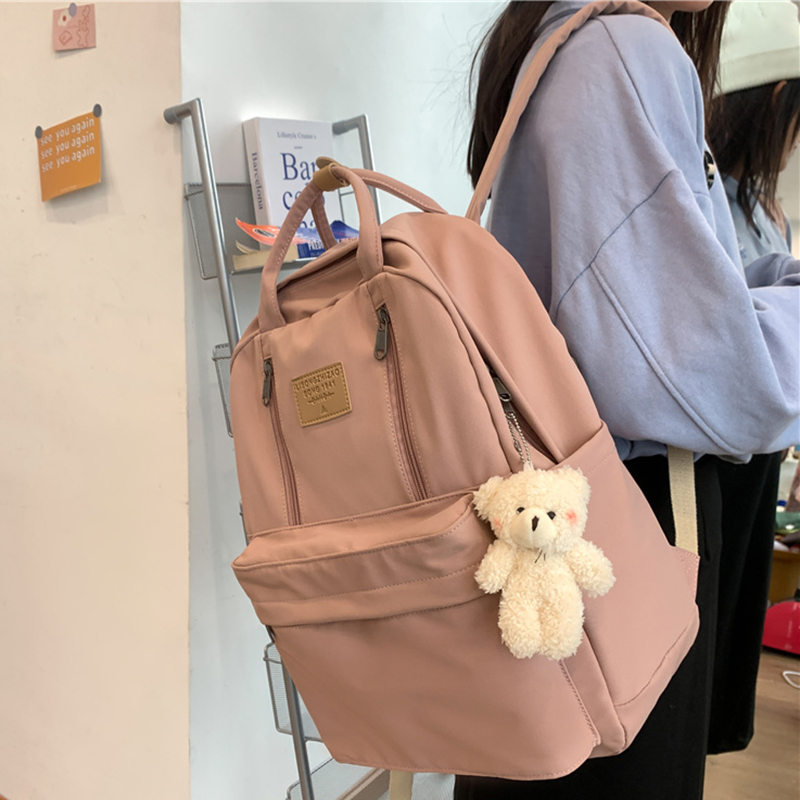 Mochila impermeable con muchos bolsillos para mujer, bolso de hombro escolar de para chicas adolescentes