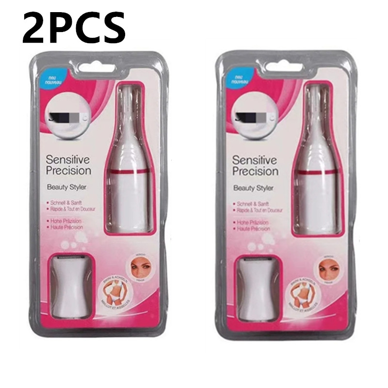 Depiladora eléctrica multifunción 5 en 1, 2, 3, 5 piezas, recortadora indolora para cejas, cuerpo, Bikini, depilación Facial: Rojo