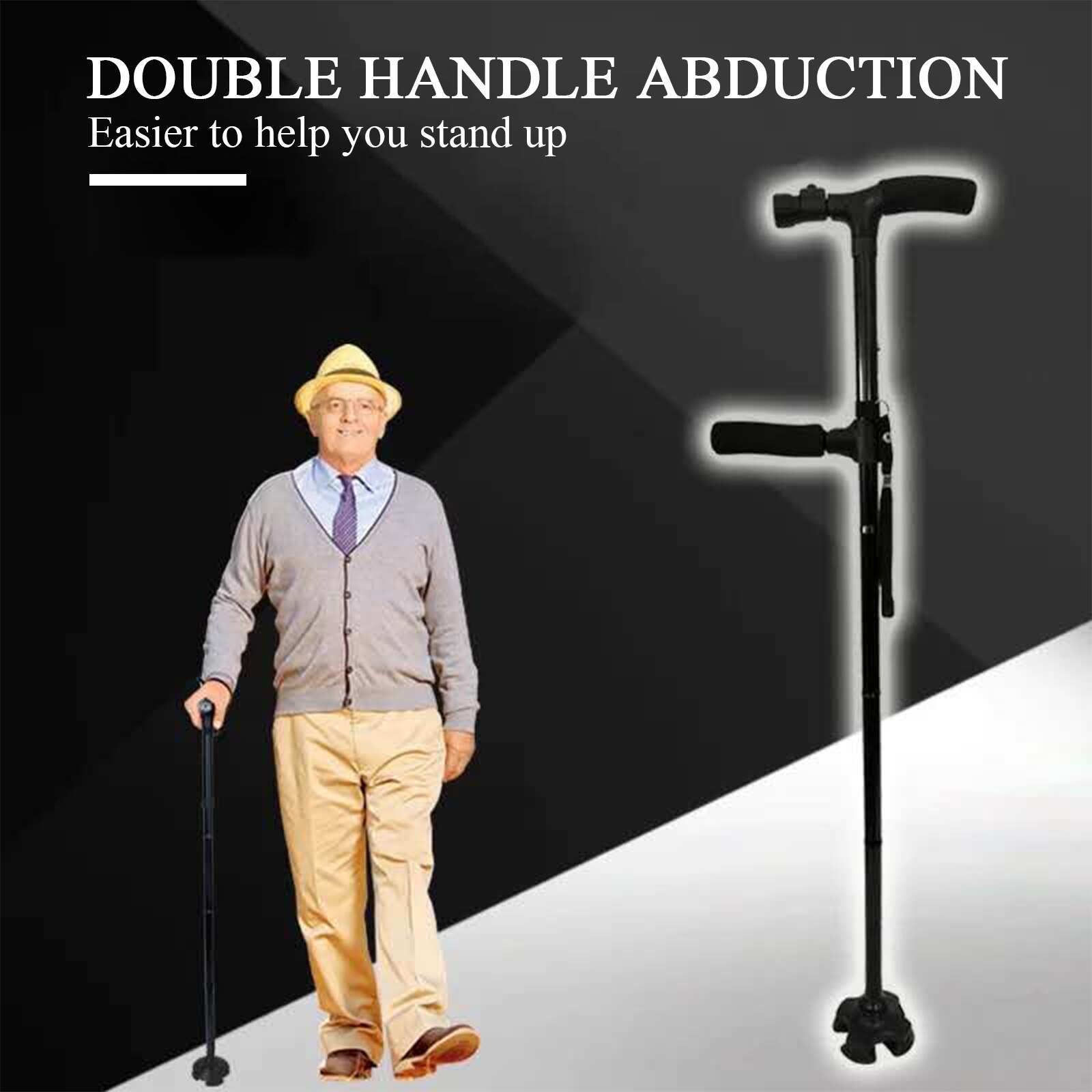 Walking Stick Collapsible Telescopic Folding Cane Elder Cane LED Walking Trusty Sticks Elder Crutches For Mothers Elder Fathers