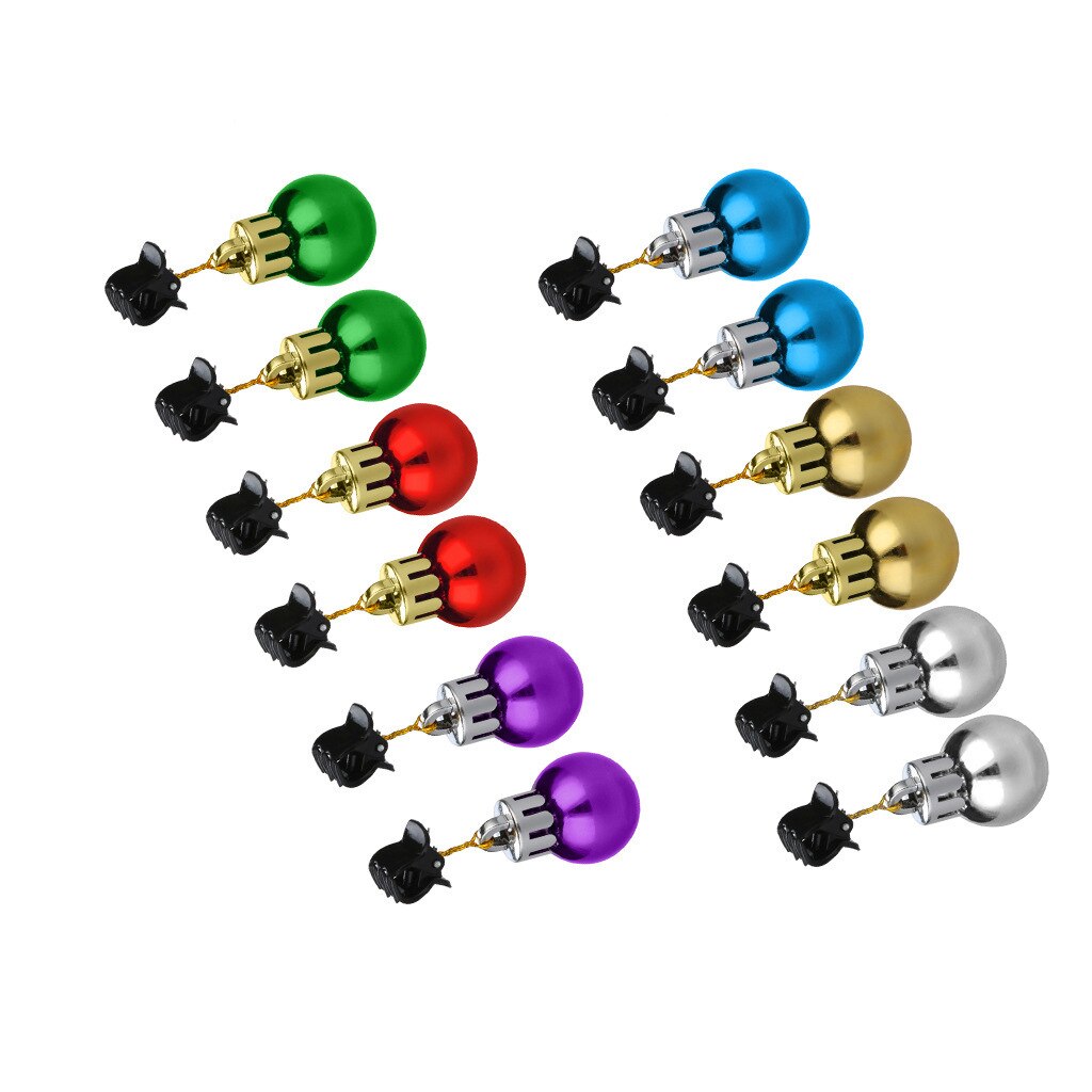 12 pièces décoration de barbe de noël boule de mélange père noël barbe ornement Clip ampoule cloches Clip fête portant: Default Title