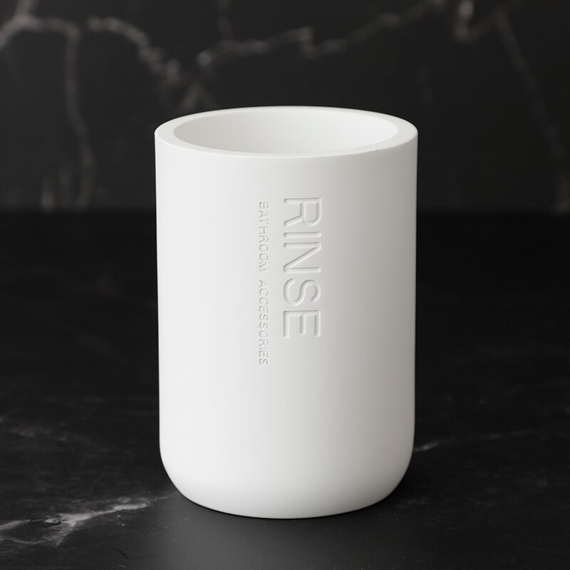 Ensemble d'accessoires de salle de bain 4 pièces, outils de lavage, porte-brosses à dents, porte-dentifrice, boîte distributrice de savon liquide, bouteille à pompe, ensemble de lavage: Mouthwash Cup W