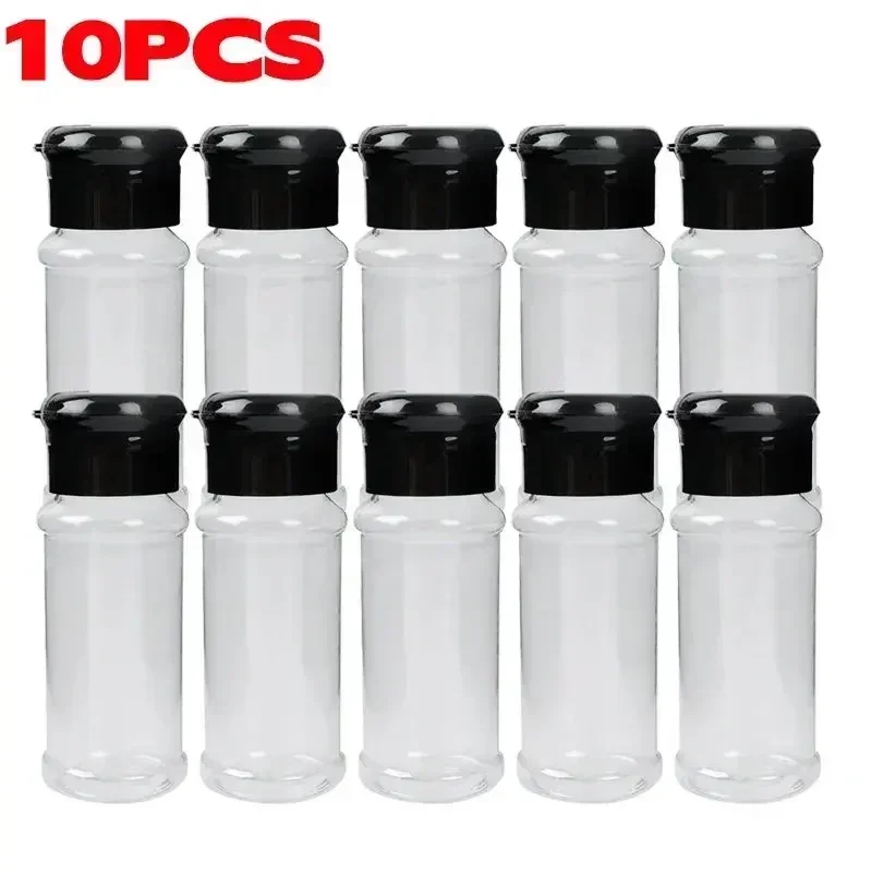 Tarro de especias de plástico transparente, botella de condimento de cocina, sal, pimienta, recipiente, tarro de condimentos para barbacoa, herramientas de almacenamiento de especias de cocina: Marfíl