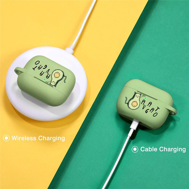 Per Apple AirPods Pro Caso Del Fumetto Sveglio di Avocado Auricolare Custodia Per Airpods 3 Molle Della Copertura Del Silicone di Ricarica Borse Caso della Cuffia capa