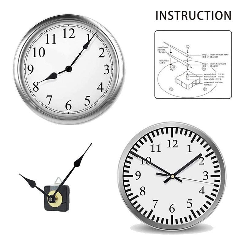 Silent Quartz Clock Movement,Long and Short Shaft Clock Mechanism,Wall Clock Parts Motor Replacement DIY Repair Parts