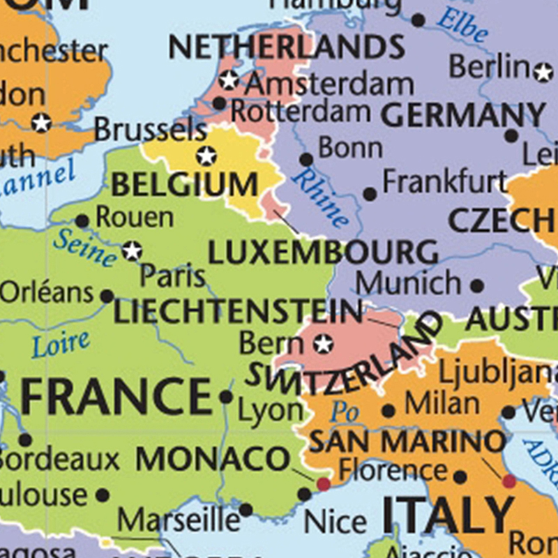 140*100cm The World Map with Details Unframed Prints Wall Art Poster Non-woven Canvas Painting School Supplies Home Decor