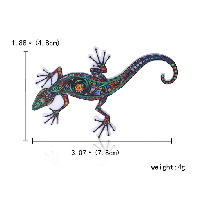 Acrylic Printing Brooch Owl Lizard Gecko Seahorse Dragon Brooches Cute Brooch Animal Jewelry For Women Best Special: 2