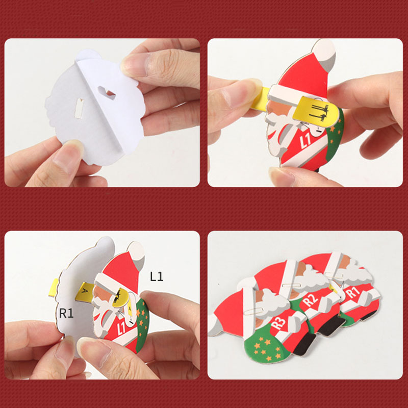 Tema natalizio modello di babbo natale Puzzle 3D asilo precoce educativo fai da te carta di carta fatta a mano Jigsaw per bambini giocattoli regalo