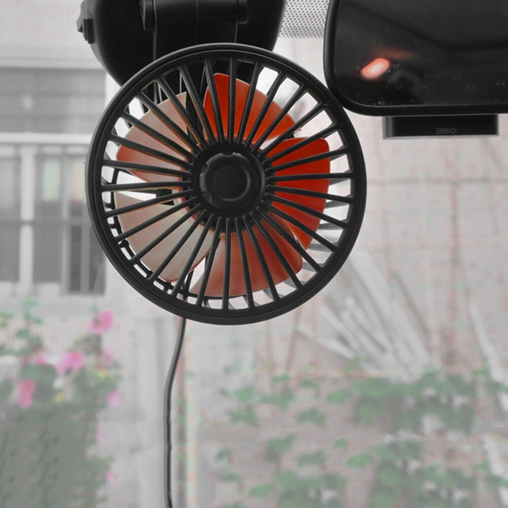 Zomer 12V 24V Voertuig Cooling Ventilator Voor Auto Suv Truck Bus 5 Blades Draaibare Mini Elektrische Koeling fan Auto Accessoires