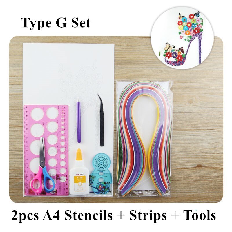 Quilling Paper Art A4 Template Paper Filigree Pattern Quilling Paper Stencils Origami Template Wall Art Filigree Paper Art: Type G Set