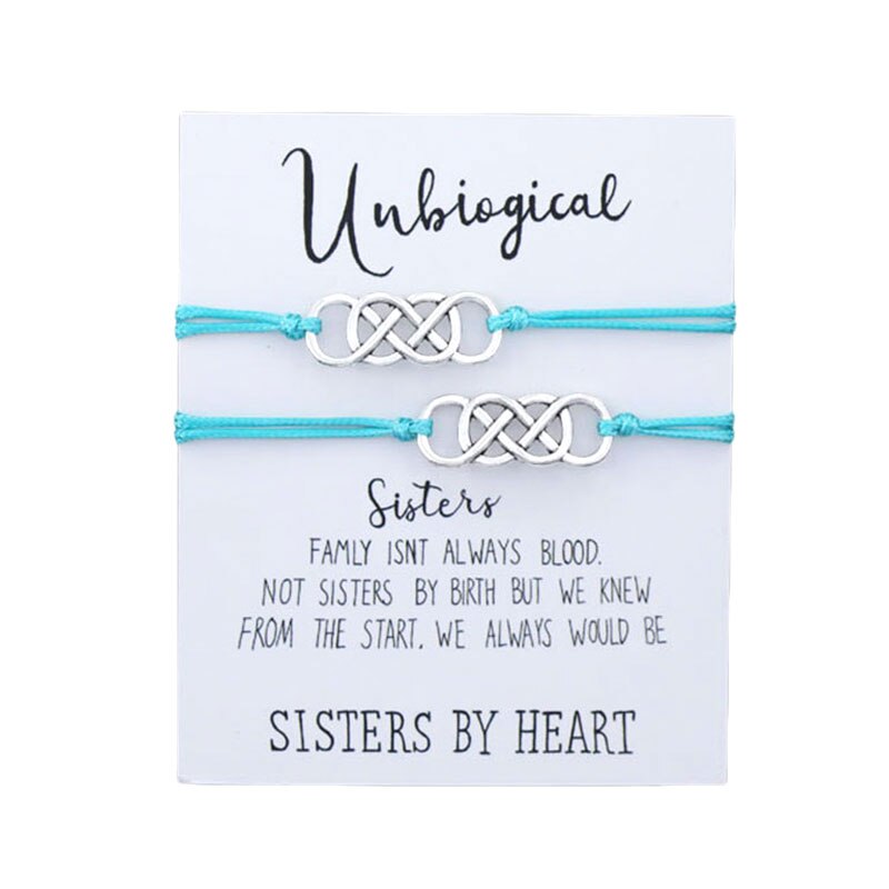 Unbiological Sister Bracelet Set Best Friend Matching Infinity Friendship Bracelet Soul Sister Friend BFF Bracelet Jewelry