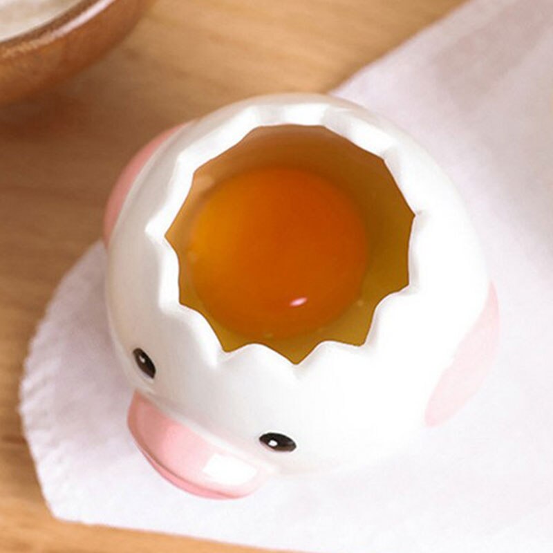 Cartoon Chicken Egg Yolk White Separator Ceramics Cute Cartoon Chick Egg Separator Dining Cooking Kitchen Gadget