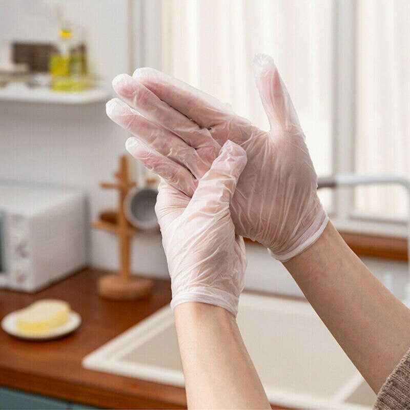 100 stuks wegwerp vinyl pvc poeder latexvrij sterk wit scherm aanraking voedsel isolatie vervuiling hygiëne veiligheid beschermende handschoenen