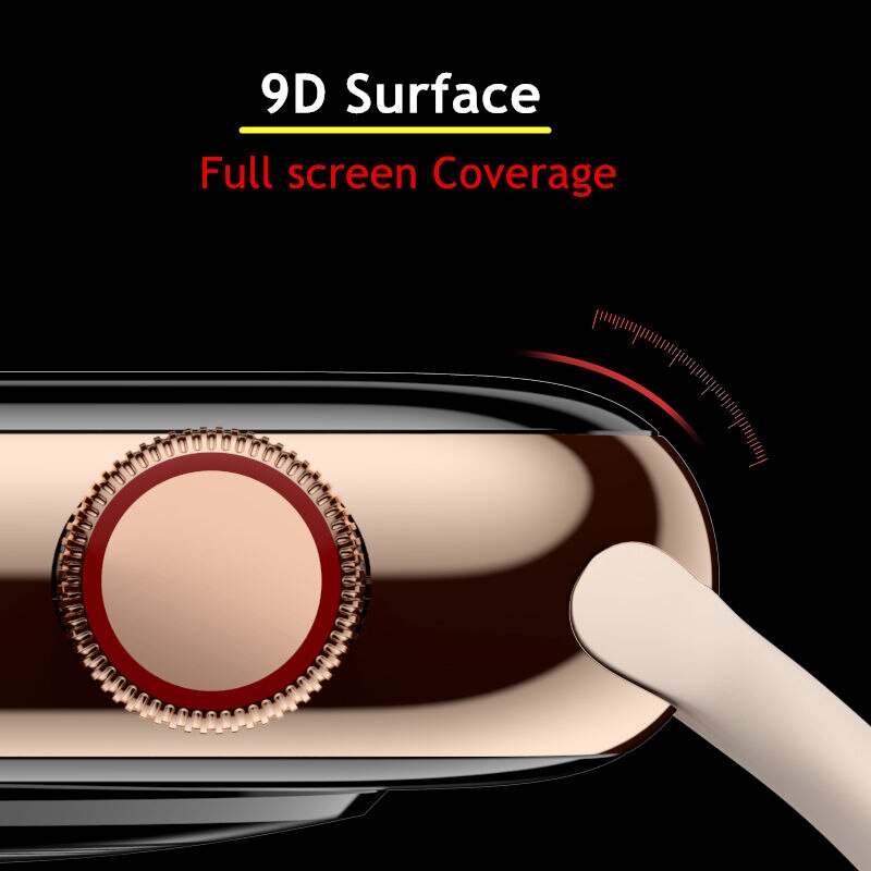Zacht Glas Voor Apple Horloge Serie 5 4 3 44 Mm 40Mm 42Mm 38Mm 9D Hd Iwatch 38 42 40 44 Mm Film Voor Apple Horloge Screen Protector