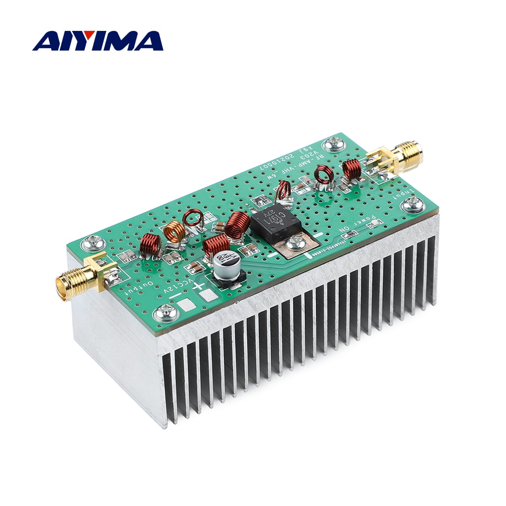 AIYIMA 88-108MHZ 6W VHF Power Amplifier FM Amplificador 12V For FM Transmitter RF Radio Ham With Heatsink