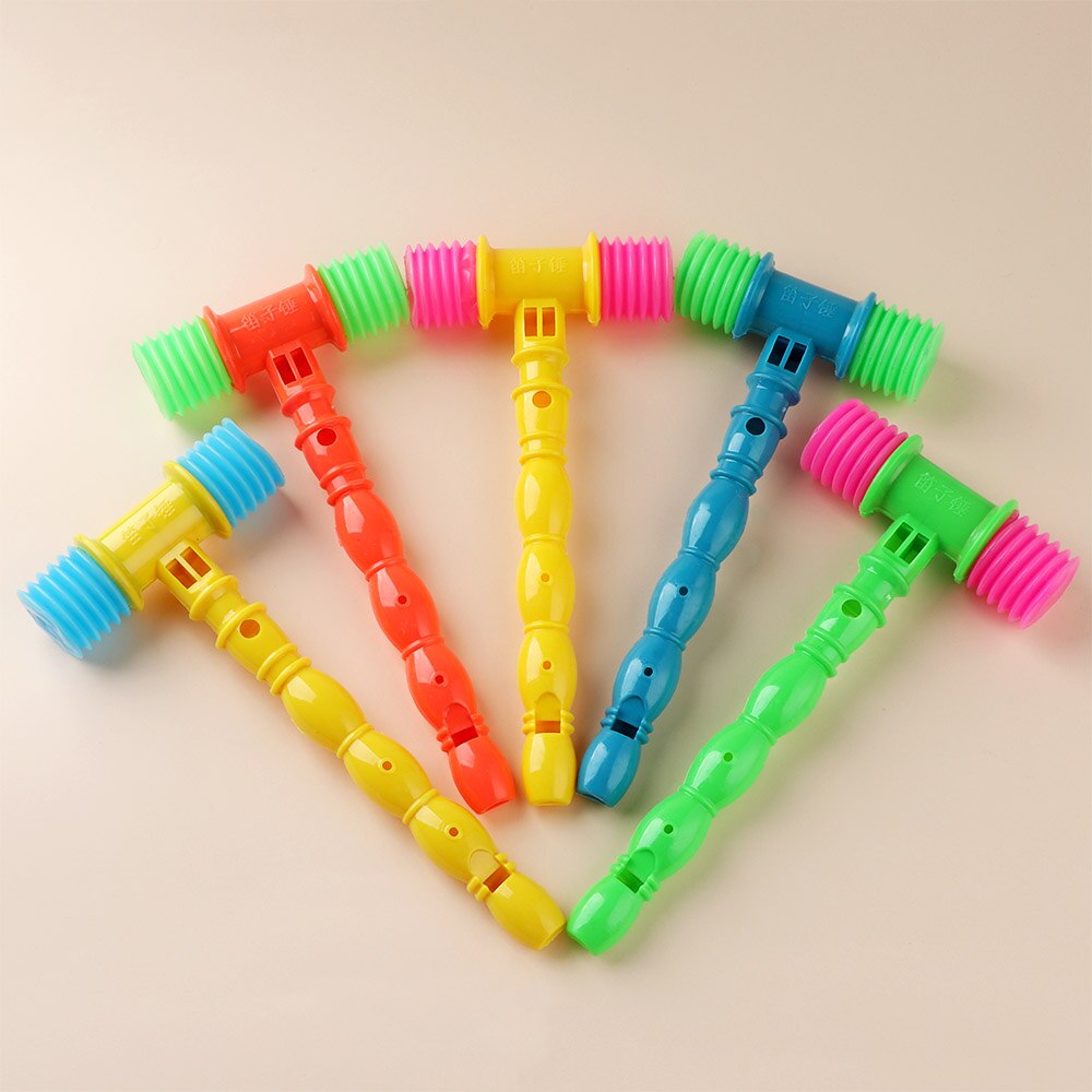 1 st Mooie Kids Plastic Vocal Kloppen Hamer Baby Fluitjes Muziekinstrument Vroege Educatief Speelgoed Willekeurige Kleur