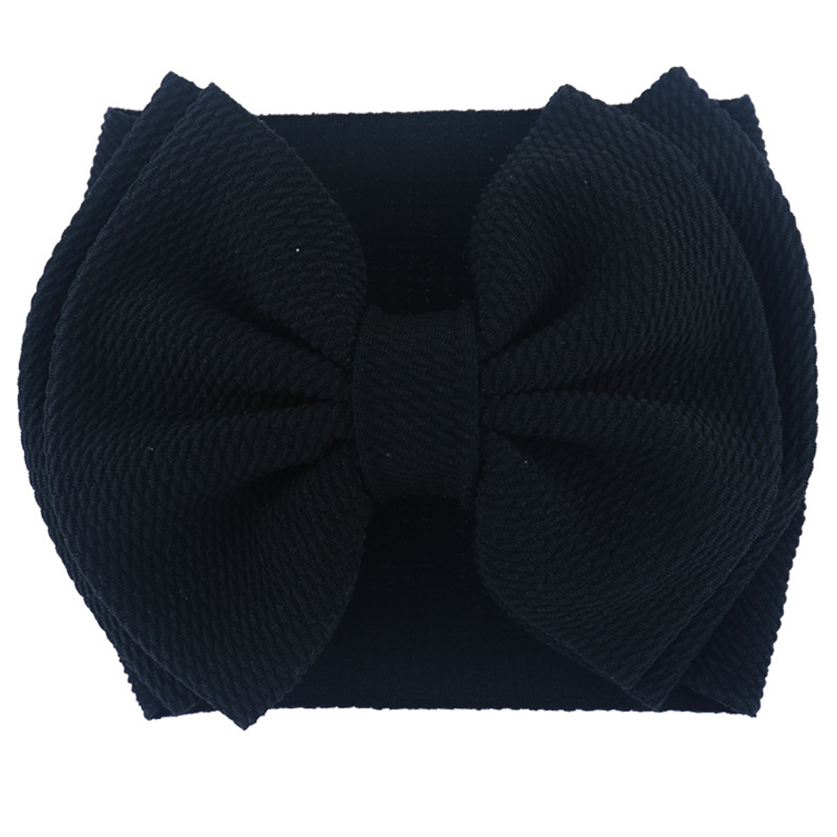 Grand bandeau élastique Double couche avec nœud pour cheveux, pour filles, mignon, pour bébé, accessoires de cheveux, Turban, Double couche,: Black