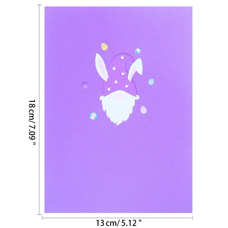 3D Pop Up Cards Easter Day Bunny Gnome Greeting Cards for Girls Boys Kids Wife Postcards with Envelope for Spring
