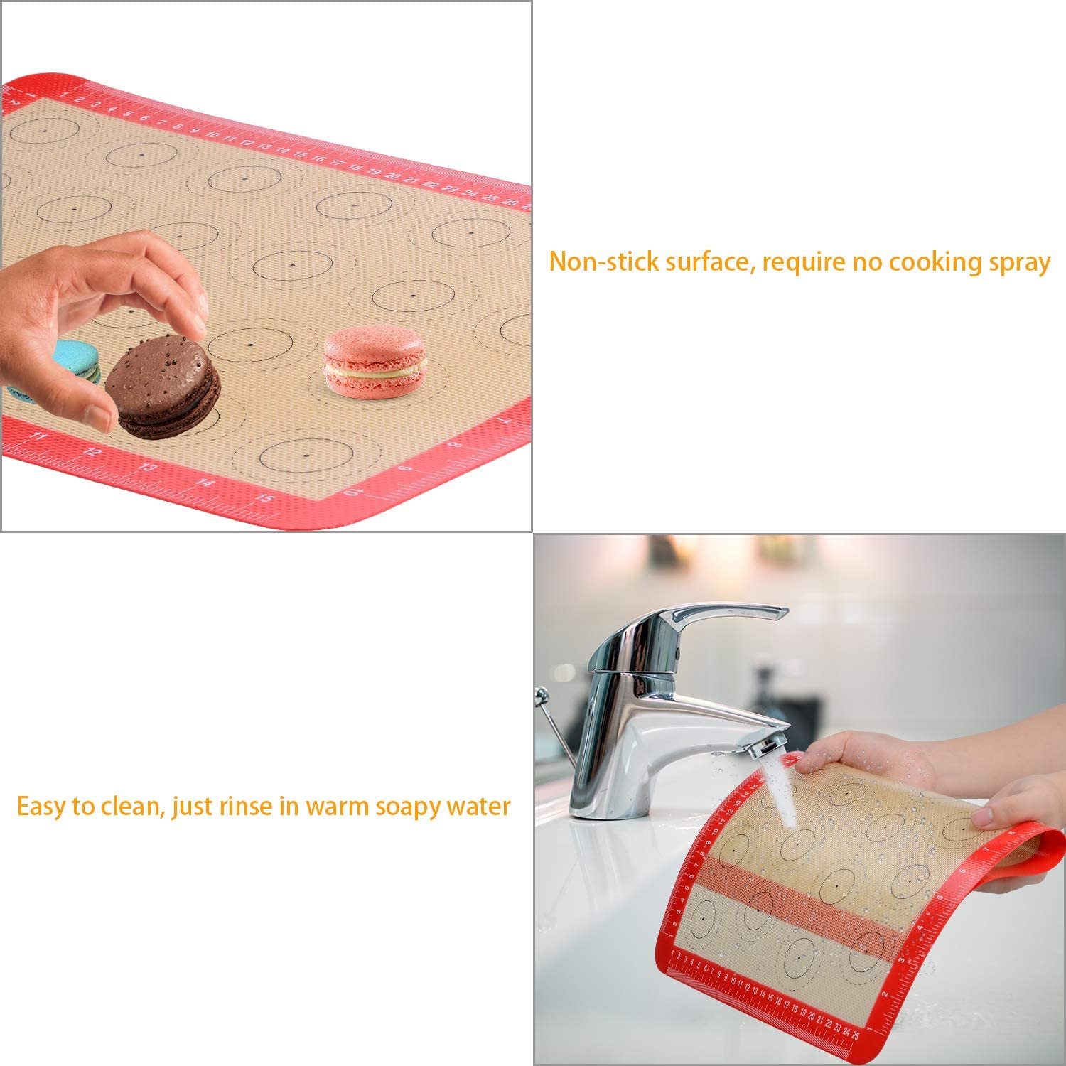 Macaron Silicone Baking Mat Pad Carpet 40x30/60x40 Non-stick Oven Cooking Dough Rolling Mat Tool Bakeware Pastry Accessories