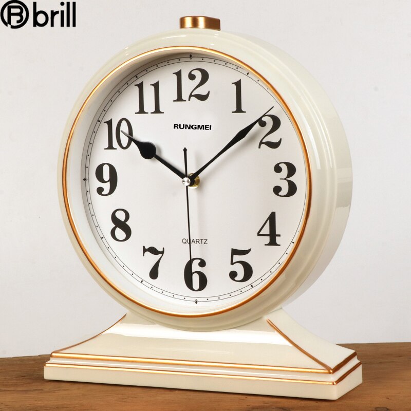 Large Desk Clock Silent Watch Retro Living Room Antique Table Clock Bedroom Decorative Items for Home Unique 50