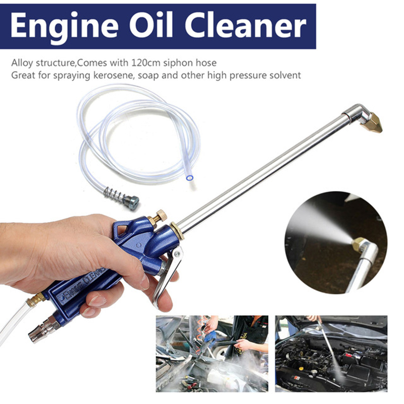 400mm Engine Oil Cleaning Tool Auto Automatic Cleaning Sprinkler Pneumatic Tool 100cm Hose Mechanical Parts Alloy Engine C