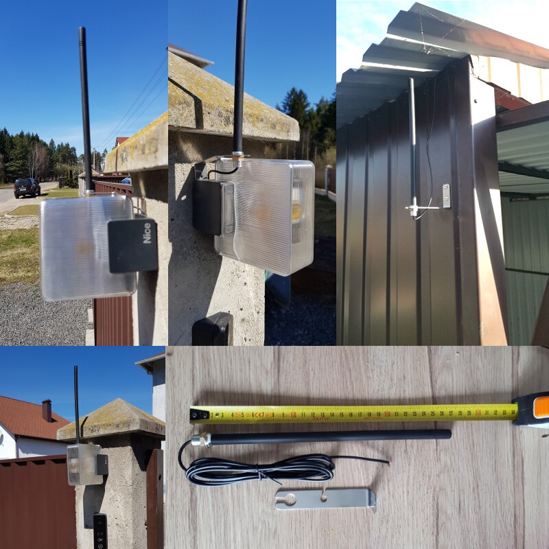 Antena al aire libre de buena 433,92 MHz con Cable RG174 2M para el módulo del receptor del Control remoto del garaje de la puerta 433 MHz