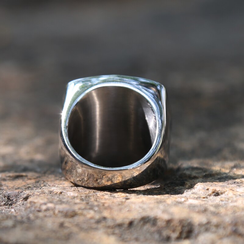 Vintage menns rustfritt stål ankerring punk rock solid heavy cross ring herre kul kompass ring mannlig hip hop biker smykker