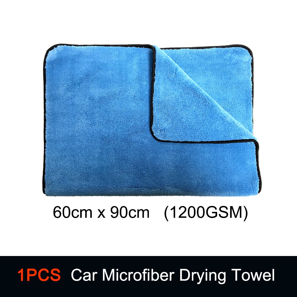 DETAILING KING 1200GSM Microfiber Car Drying Towel Ultra-Soft Car Cleaning Drying Rag For Car Detailing Care: 1200GSM 60cmx90cm