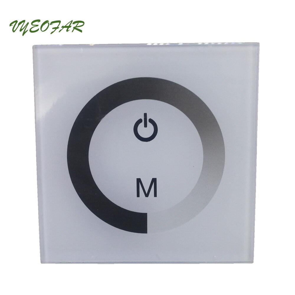 Touch Panel Muur Mount Led Strip Dimmer 12V 24V Ingang 4a 2 Kanaals Output 5050 3528 Enkele Kleur Touchable Glas 86 Type