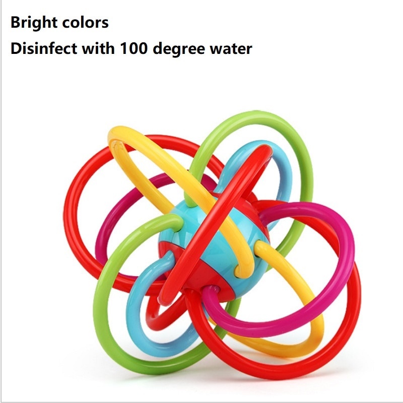 1Pcs Baby Grasping Ball Toy Colorful Circle Baby Rattles Ball Toys Hollow Sphere Newborn Infant Early Education Toys