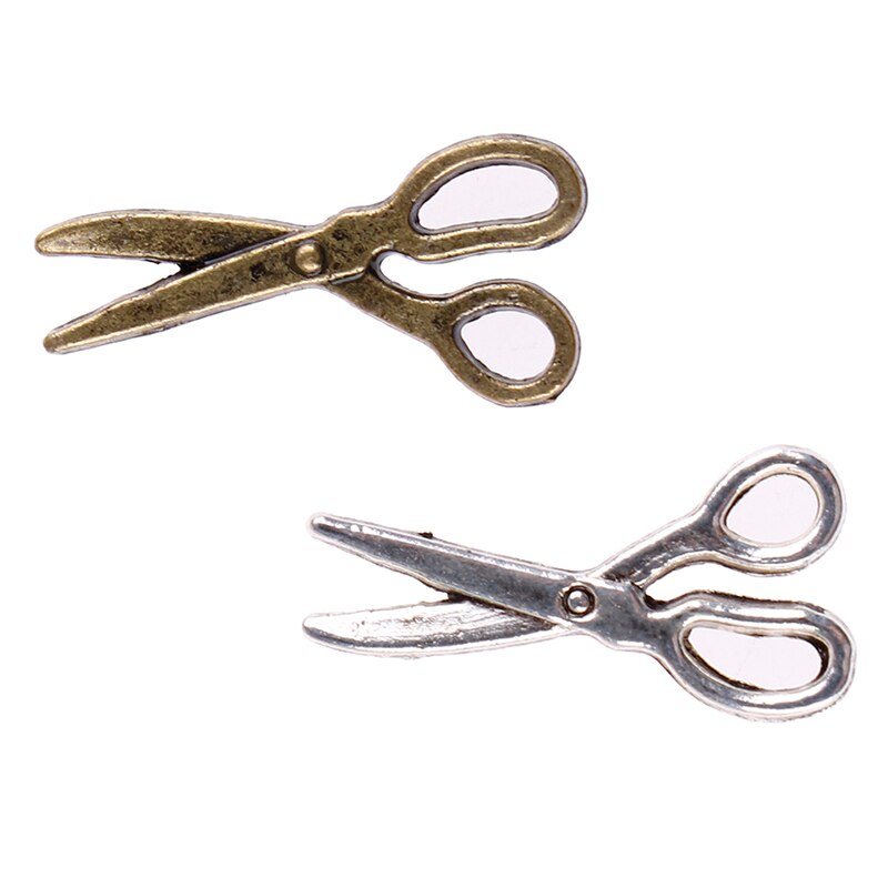 Miniatures Dolls House Furniture 1:12 Dollhouse Accessorie Metal Mini Silver Metal Scissors 1pc Simulation Scissors