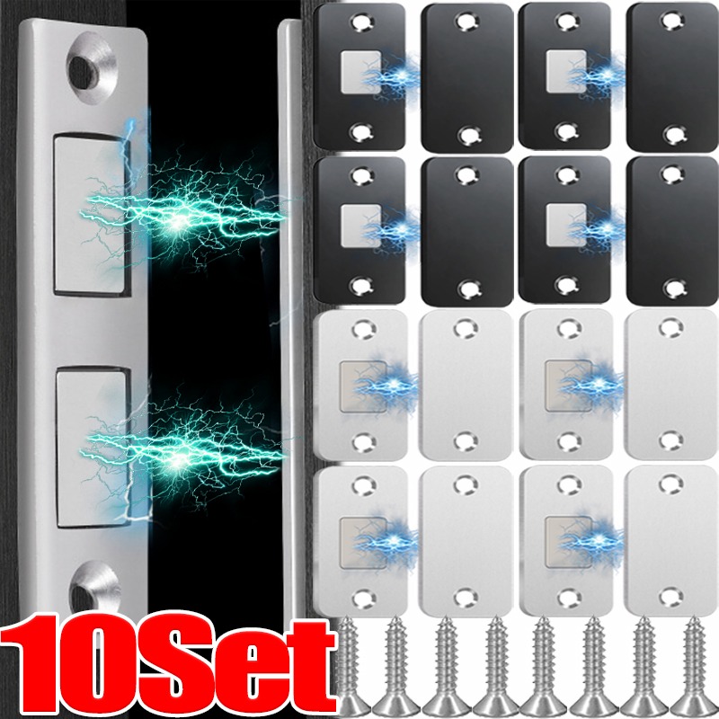Strong Magnetic Cabinet Catches Ultra Thin Door Stops Magnets Invisible Adhesive Drawer Magnet Catch Cupboard Closet Closer Lock
