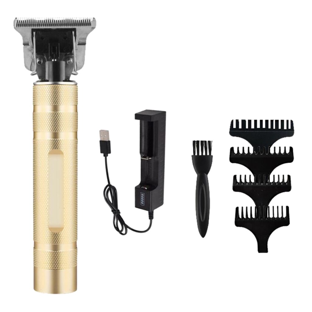 Elektrisk pro t-outliner trådløst hårklipper trimmer skære kit til mænd far kæreste: T1 guld