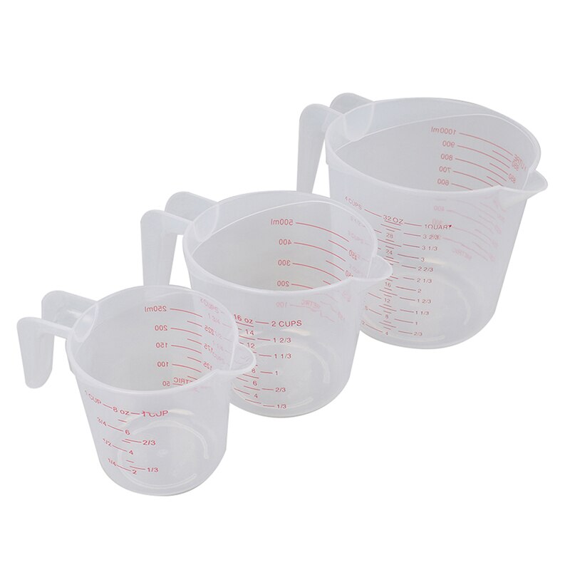 250/500/1000ML Plastic Measuring Cup Jug Pour Spout Surface Kitchen Tool Supplies Cup With Graduated