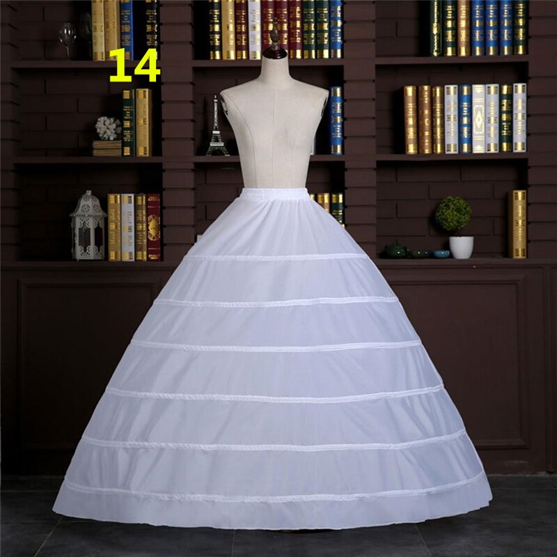 Jupon de mariée Crinoline, sous-jupe, robe de bal, cerceau, Lolita, en Tulle, longs Slips, blanc, jupe bouffante Rockabilly: 14