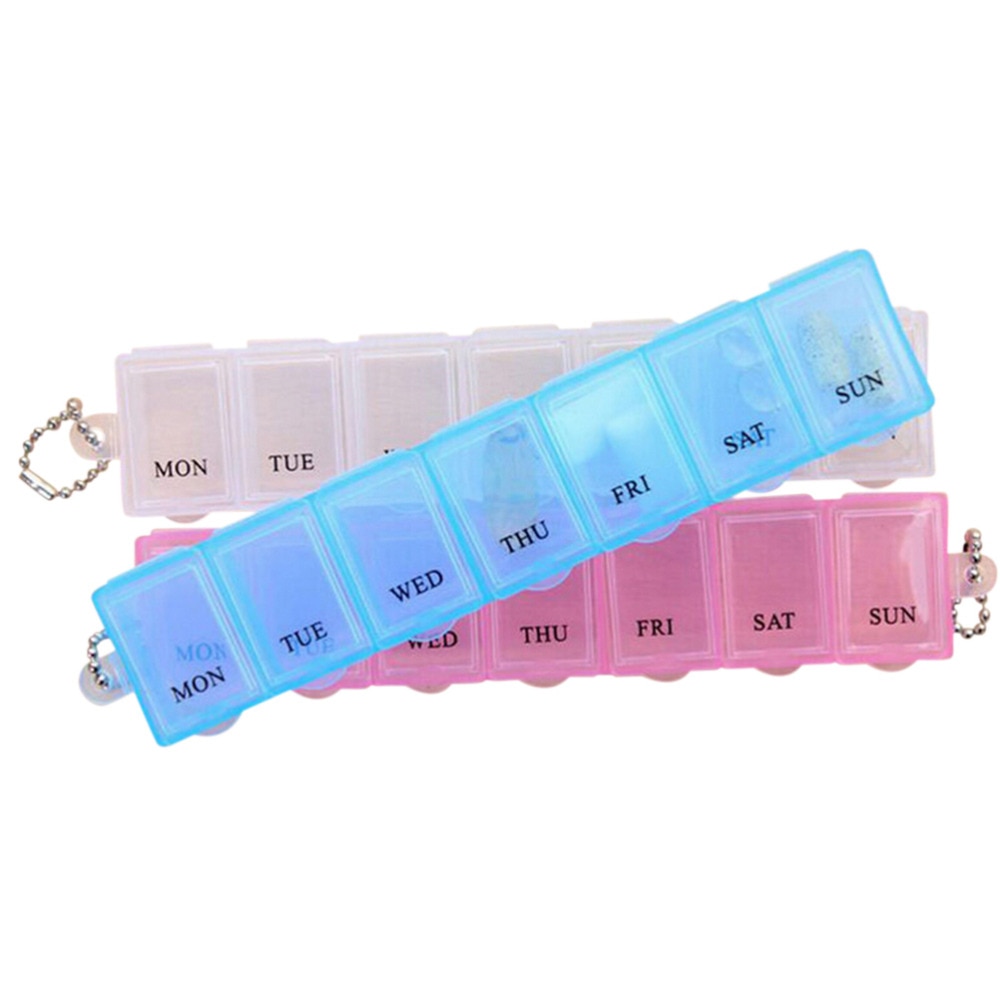 1Pc 7 Dagen Organizer Container Case Pillendoos Willekeurige Kleur Splitters Wekelijkse Tablet Pil Geneeskunde Box Houder