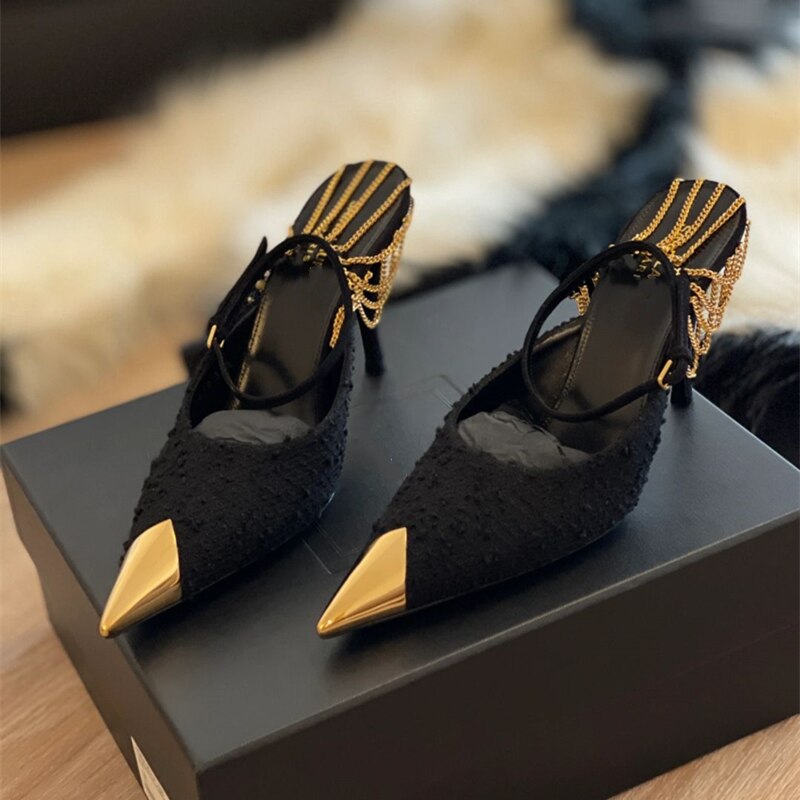 Décoration en chaîne à talons hauts pour femme, printemps 2022