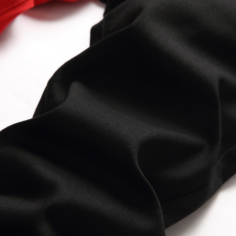 Jean en Denim pour hommes, rouge, noir, Patchwork, épissé, , Slim, droit, extensible, pantalon de couleur contrastée