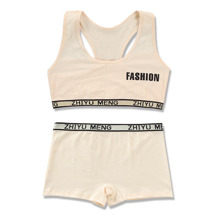 Teen Bra And Panties Sets 8-14Y Teenage Clothes Sets Teenager Sport Underwear Training Bra For Girls