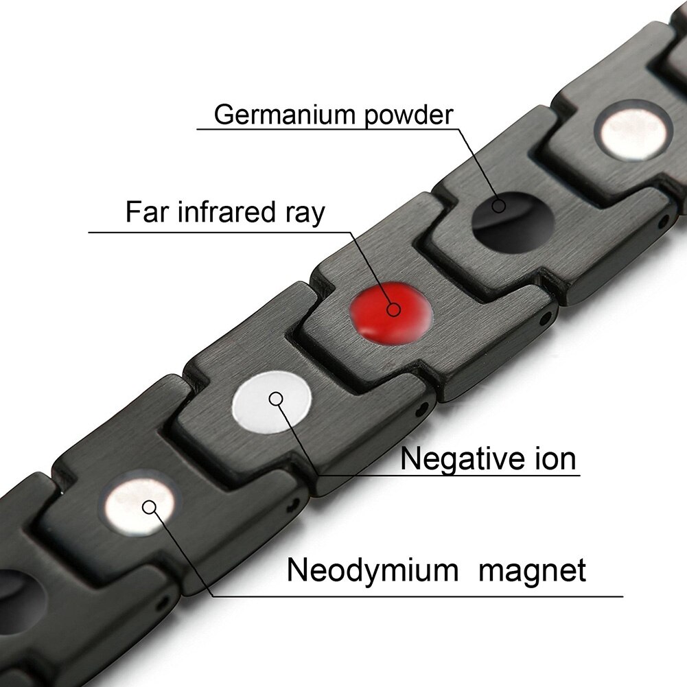 Magnetische therapie armband voor heren, klassiek titanium staal, anti-snurken, gezondheidszorg, gezondheid 99