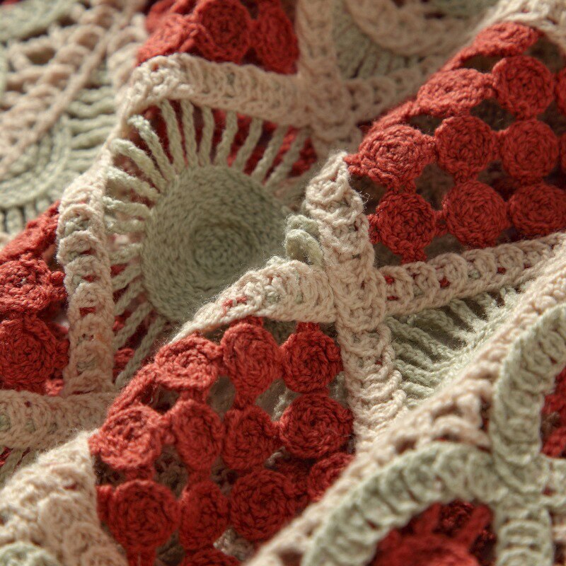 Patchwork cropped top dametøj strikket hul camisole kvindetøj rygløse blondetoppe dame tank-top sommer