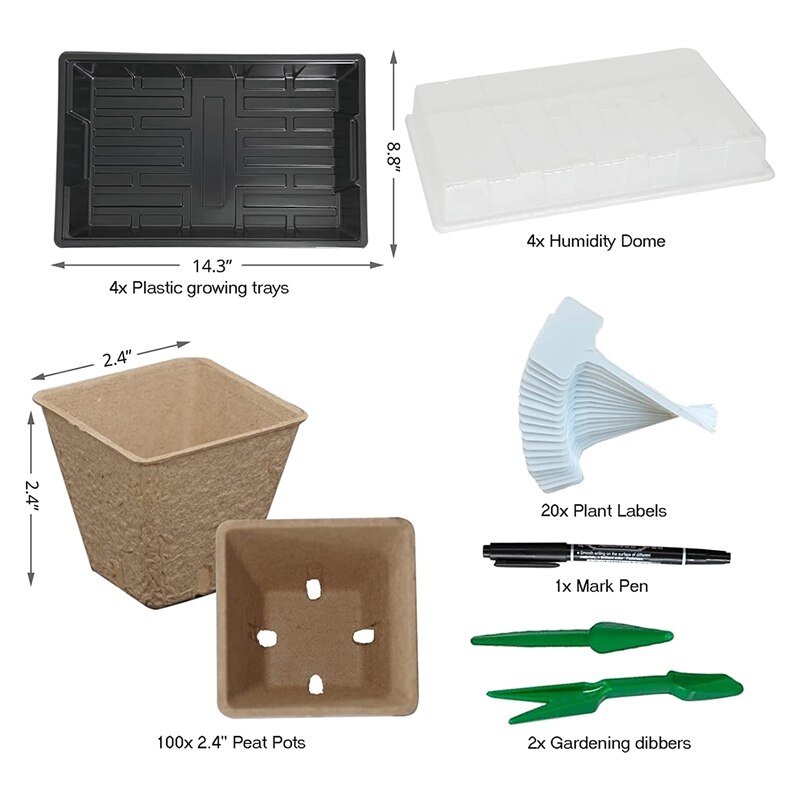 Best Seed Starter Kit For Seedlings Seed Starter Tray, Including Biodegradable Seed Starter Pods,Growing Trays &amp; Plant Labels