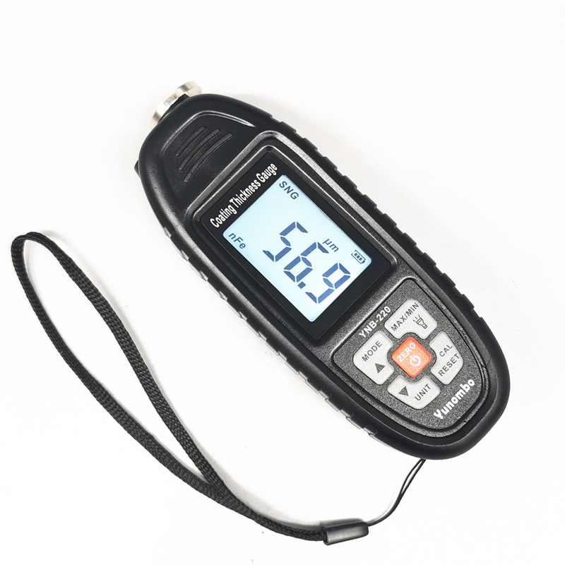 Yunomobo – jauge d'épaisseur de peinture de voiture, lumière LED, testeur d'épaisseur de revêtement de Zinc en métal, Fe &amp; NFe &amp; Fe + Zn