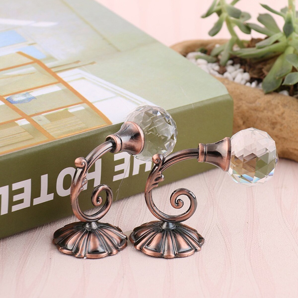 2 st kristall gardinhållare hållback fönster draperi knyta tillbaka hängare krokar hem klassisk stil dekoration