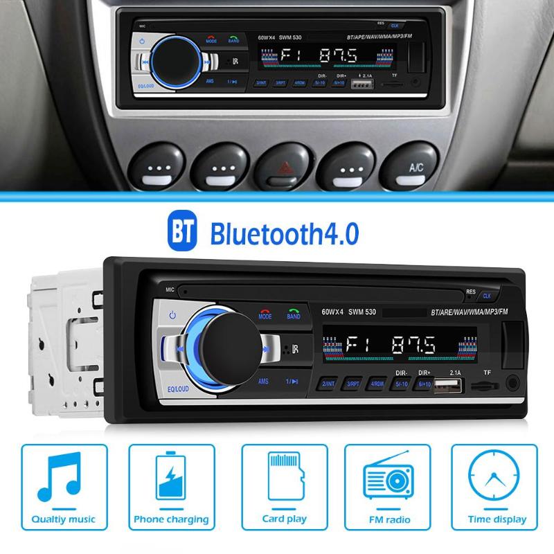 SWM 1hałas 12V radio samochodowe JSD-530 samochodowe stereofoniczny muzyka Bluetooth Autoradio odtwarzacz MP3 USB SD AUX wejście automatyczny audio MP3 odtwarzacz multimedialny