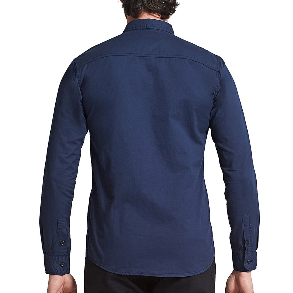 Lente Herfst Mannen Shirt Lange Mouw Effen Kleur Revers Rits Shirt Outdoor Casual Shirt Grote Maat