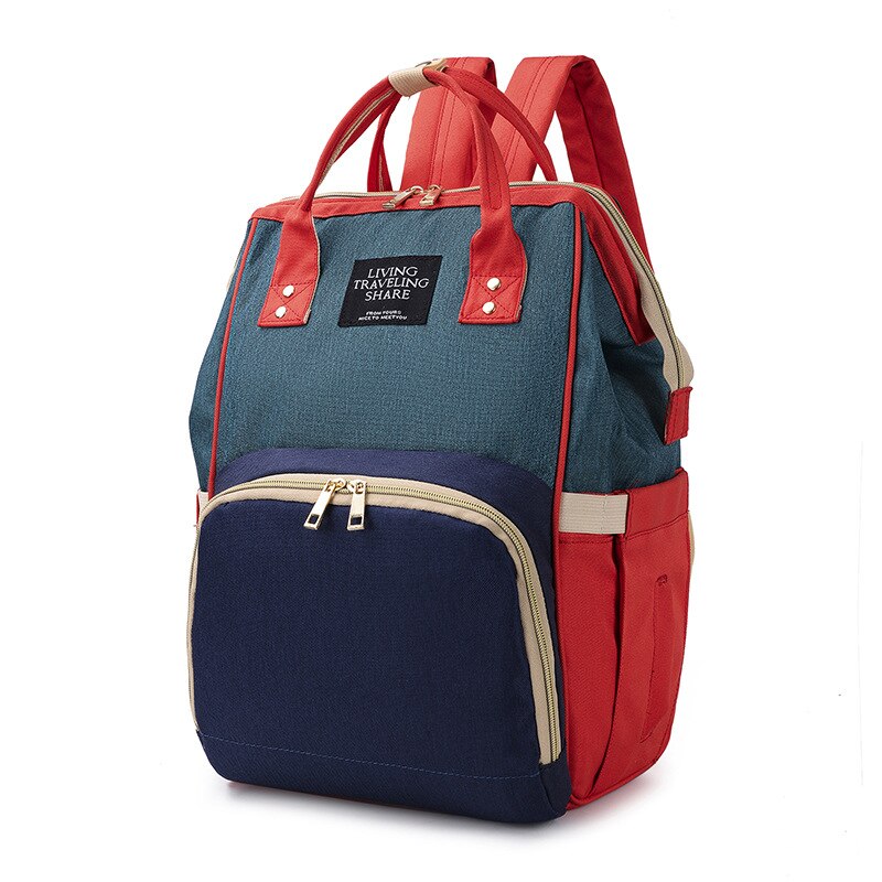 Diaper Bag Style Mummy Nursing Backpack Large Capacity Multi-functional Mom and Baby Mommy Bag Backpack: Red Green Blue Mixed Colors